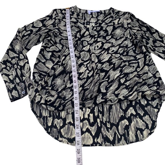 Derek Lam 10 Crosby Black White Long Sleeve Oversize Front Wrap Blouse size 2 - Picture 10 of 14